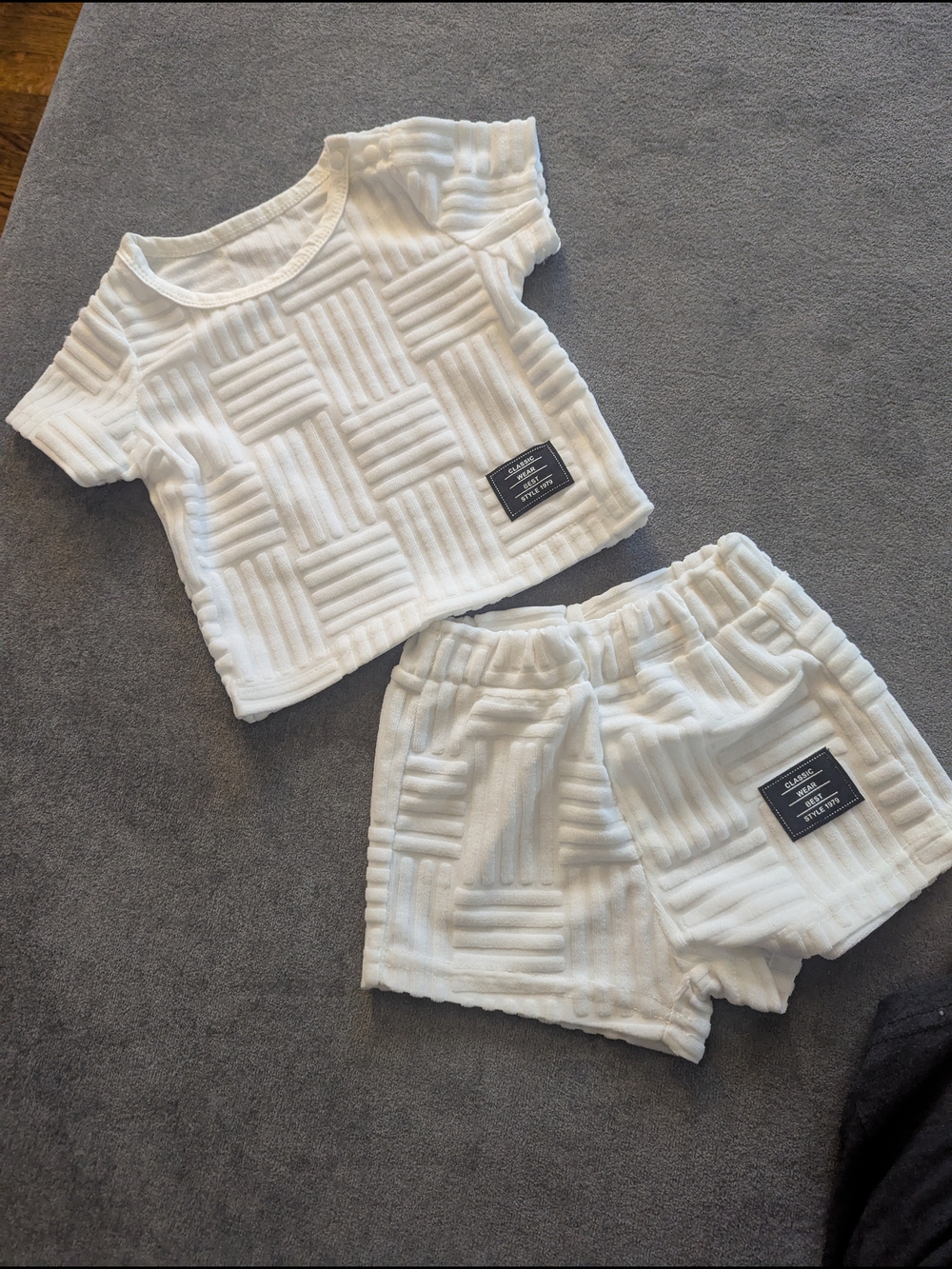 Classic White Quilted Two-Piece Kids Pajama Set